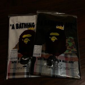 BAPE X BURBERRY Short Sleeve Tees - Black and White